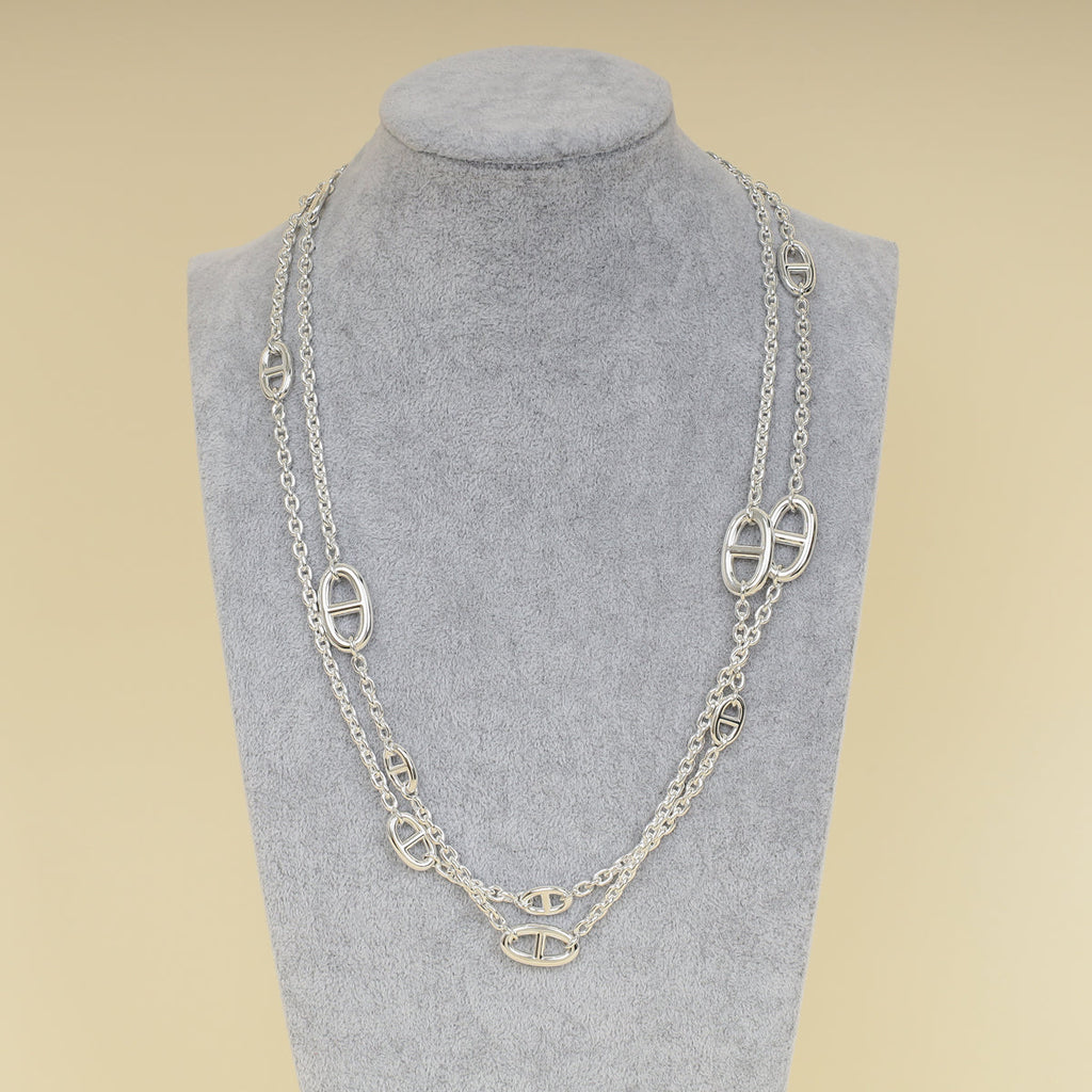 Hermes Sterling Silver Farandole 120 Necklace
