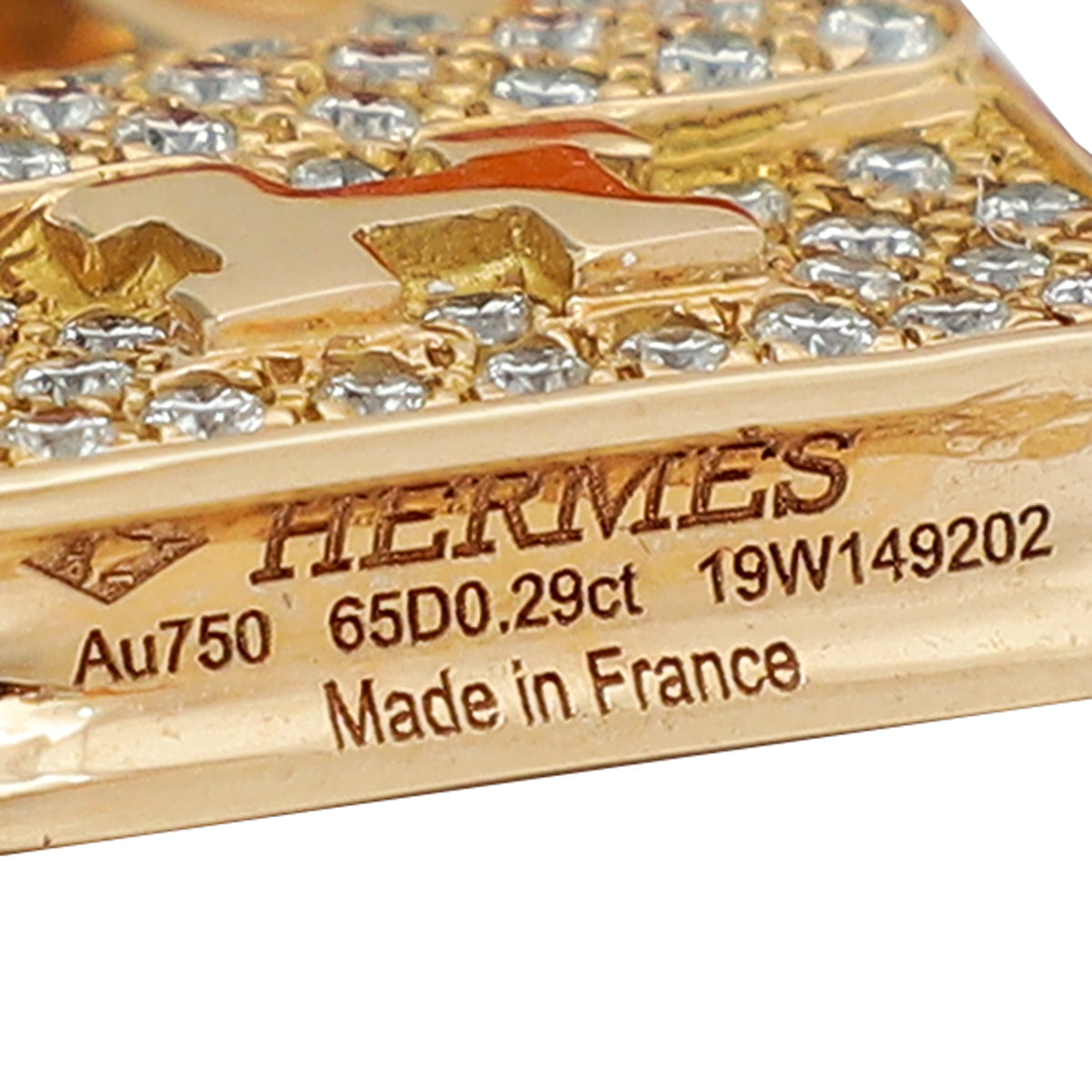 Hermes 18K Rose Gold Amulette Constance 65 Diamond Pendant Necklace