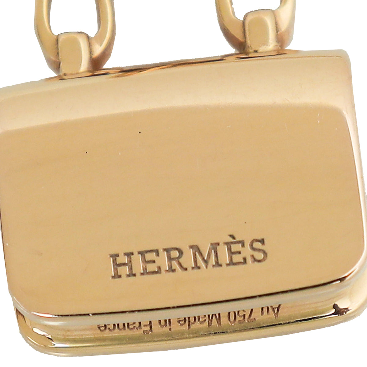 Hermes 18K Rose Gold Pink Sapphire Amulettes Constance Pendant Necklace