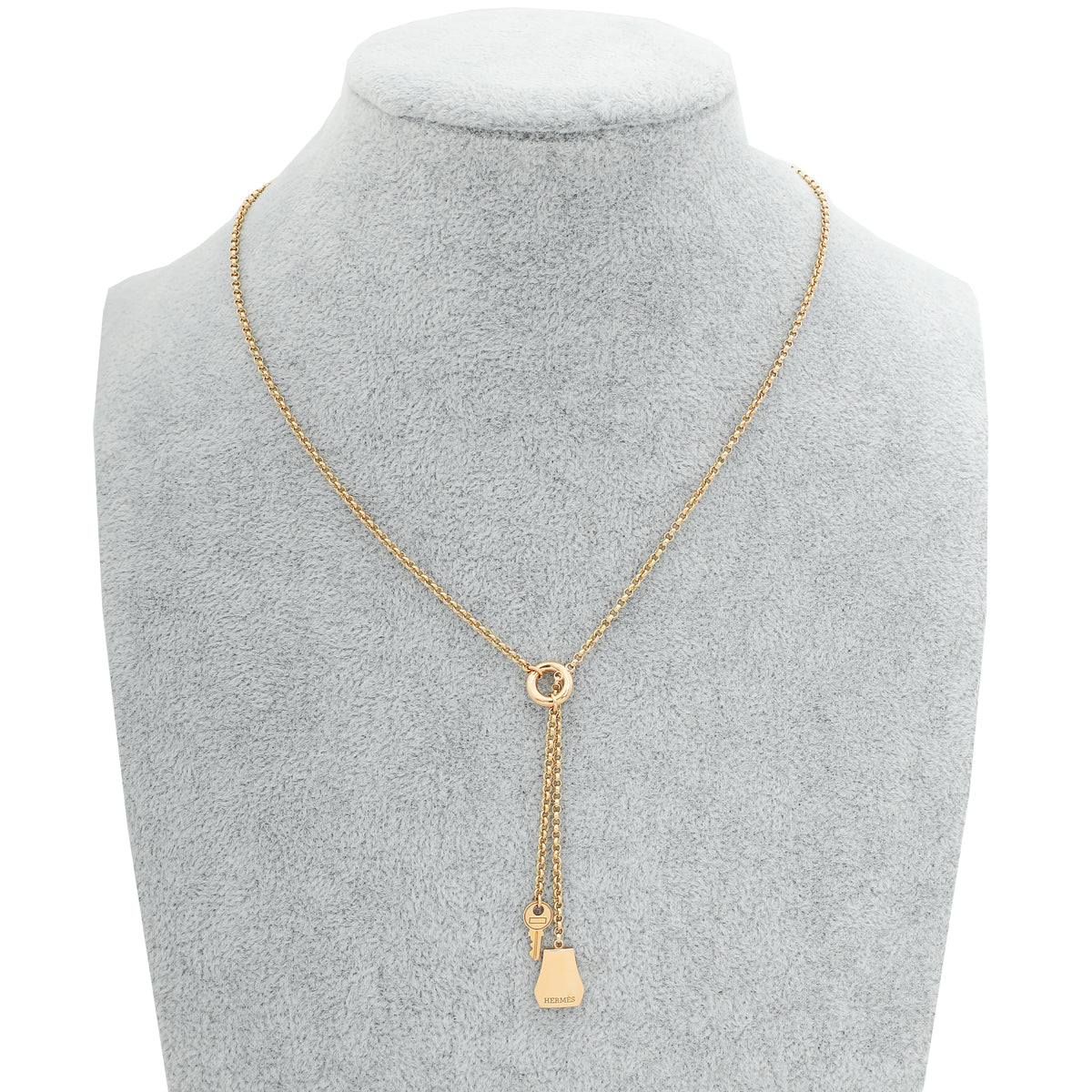 Hermes 18K Rose Gold Kelly Clochette Necklace