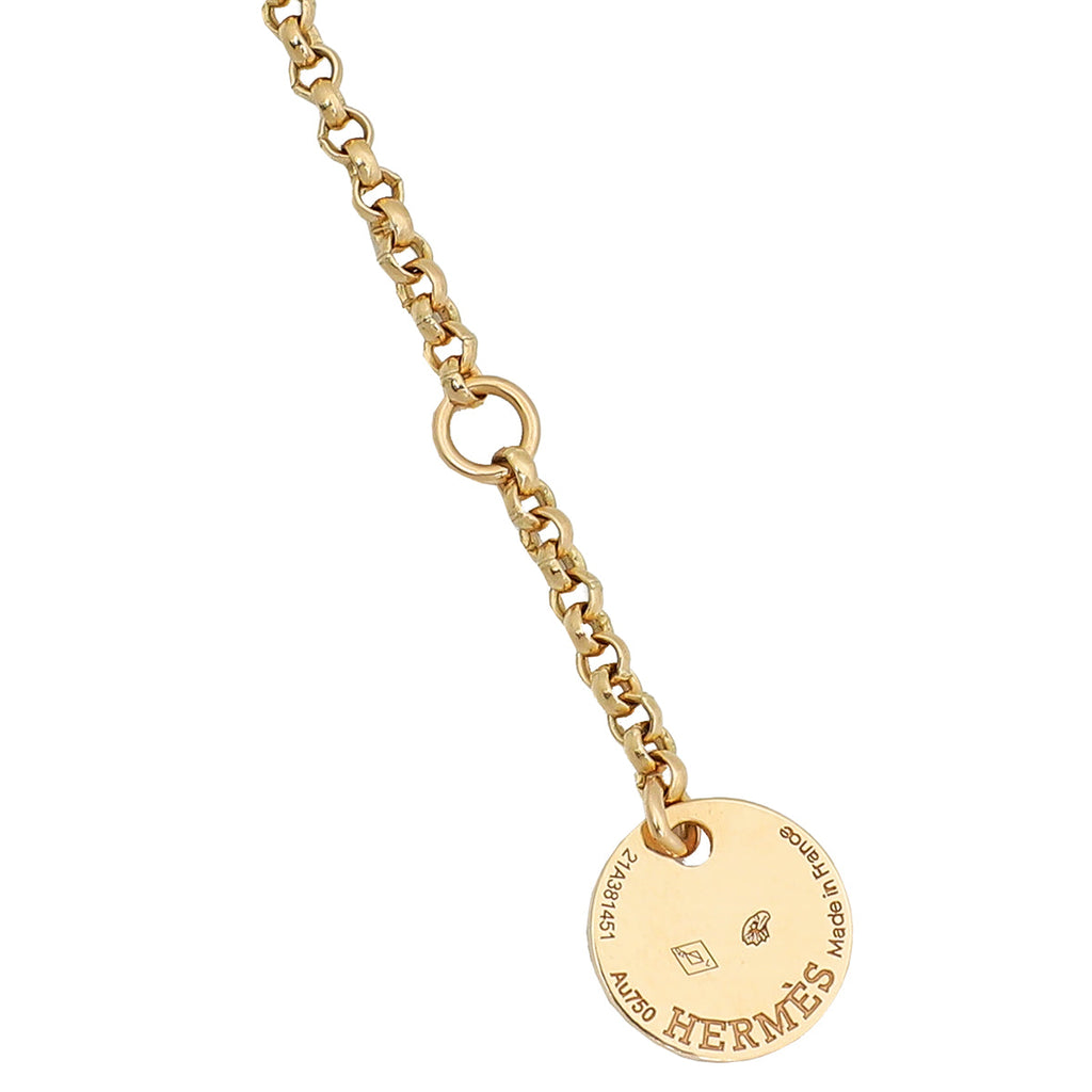 Hermes 18K Rose Gold Kelly Clochette Necklace