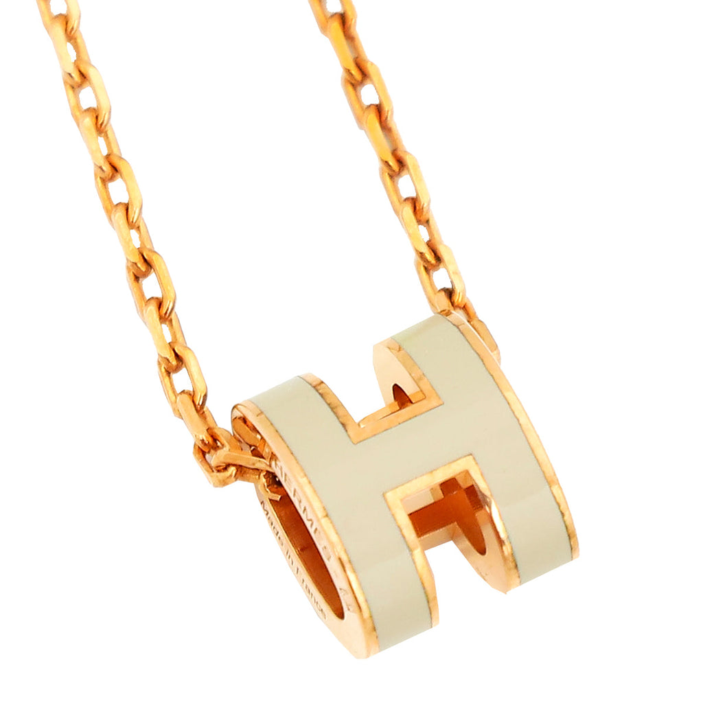 Hermes Marron Glace Mini Pop Pendant Necklace