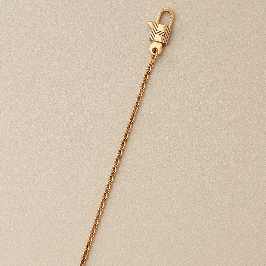 Hermes 18K Rose Gold Kelly Amulette Diamond Pendant Necklace