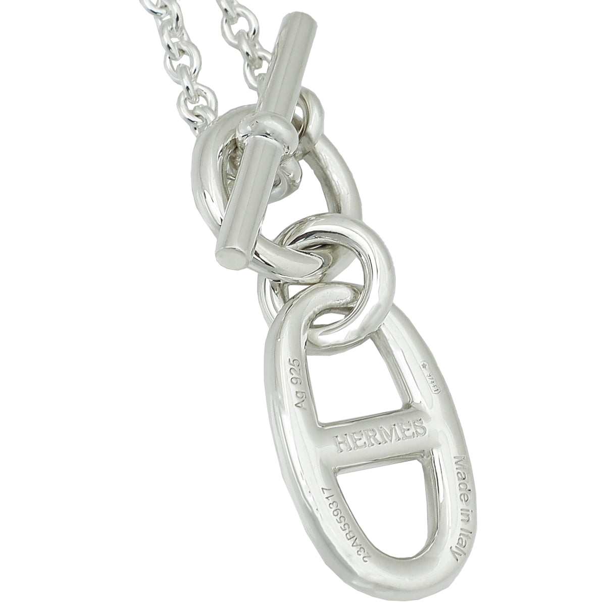 Hermes Silver Chaine D'Ancre Pendant Necklace