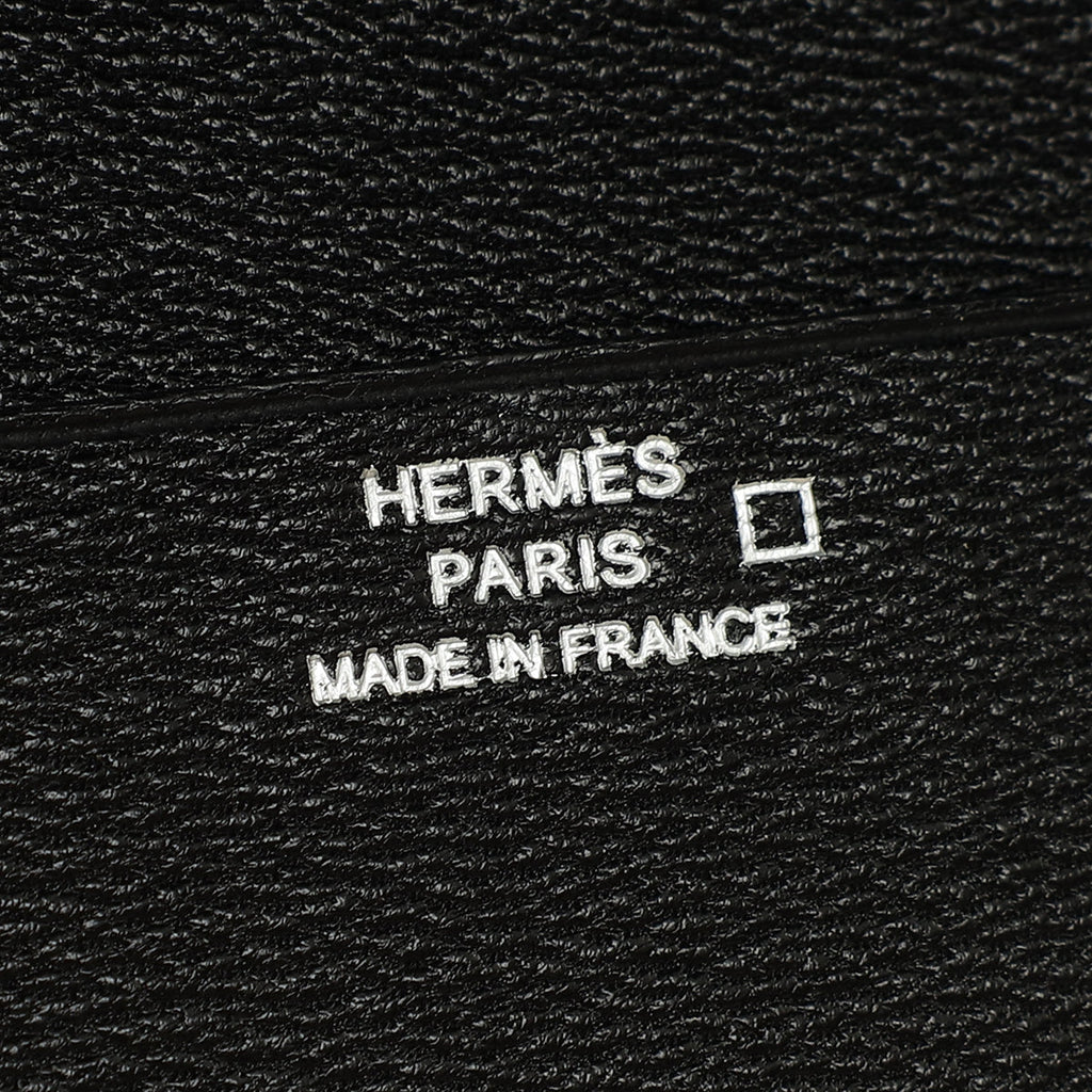 Hermes Noir Shiny Alligator Travel Wallet