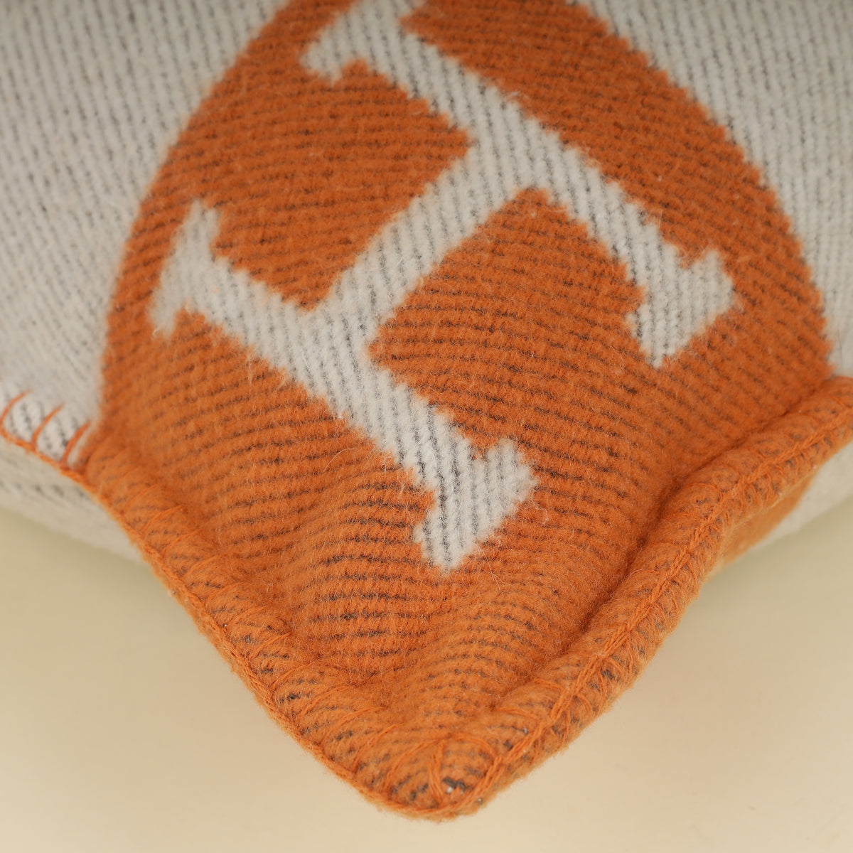 Hermes Bicolor Avalon Wool and Cashmere Pillow, Small Model