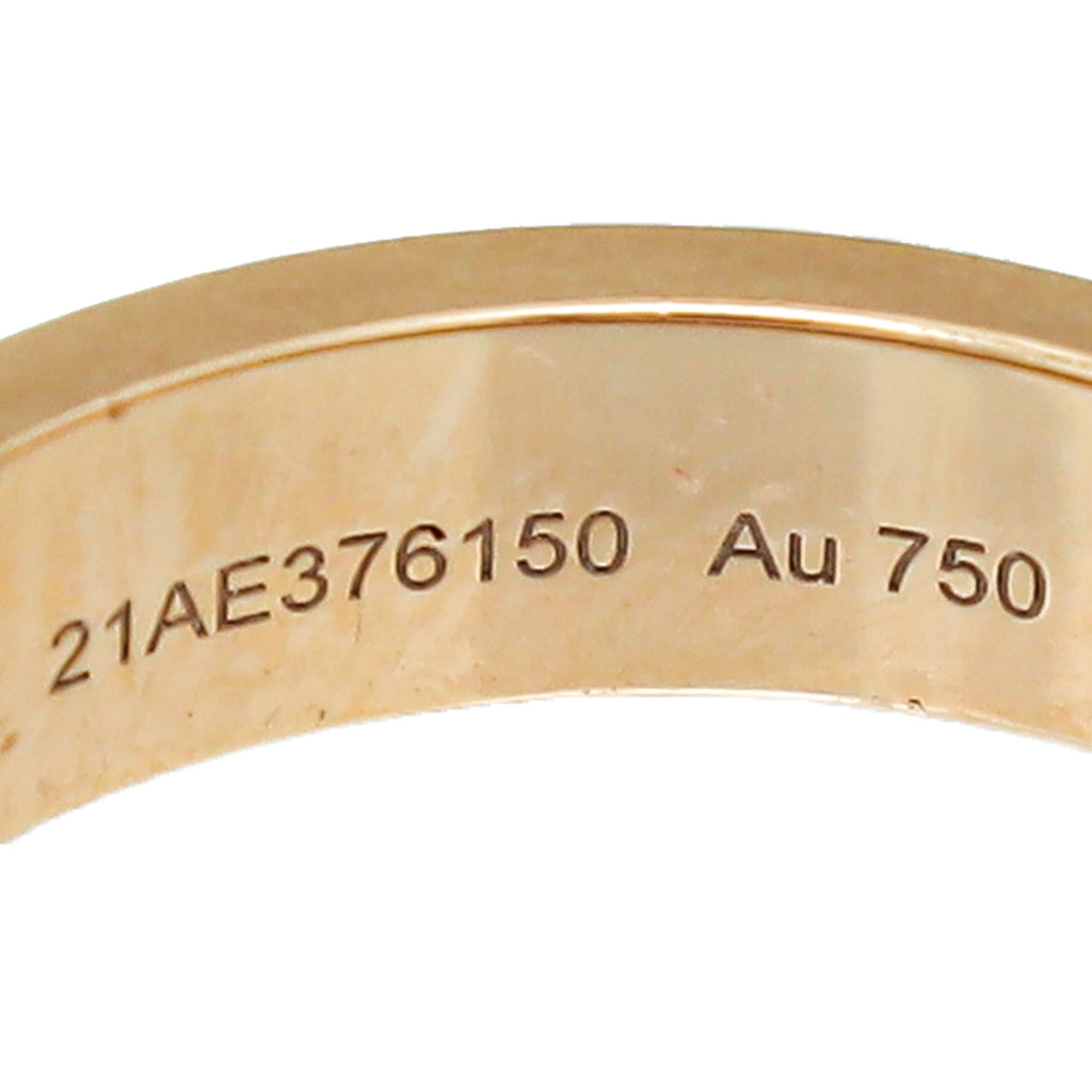 Hermes 18K Rose Gold Diamond Kelly Cadenas Double Ring 53