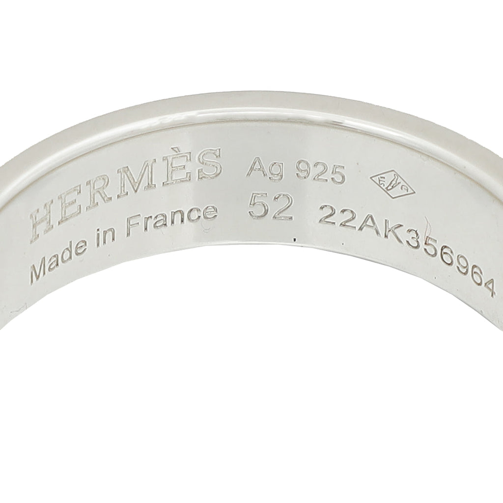 Hermes Silver Sterling Collier de Chien Small Model Ring 52