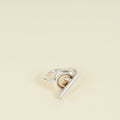 Hermes Sterling Silver Croisette Large Model Ring 53