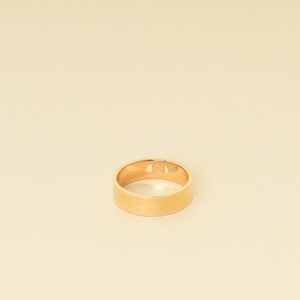 Hermes 18K Pink Gold Diamond H d'Ancre Ring Small Model 54