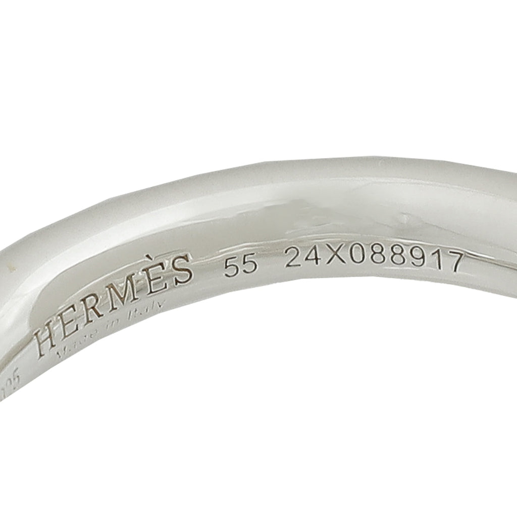 Hermes Sterling Silver Croisette Ring, Large Model 55