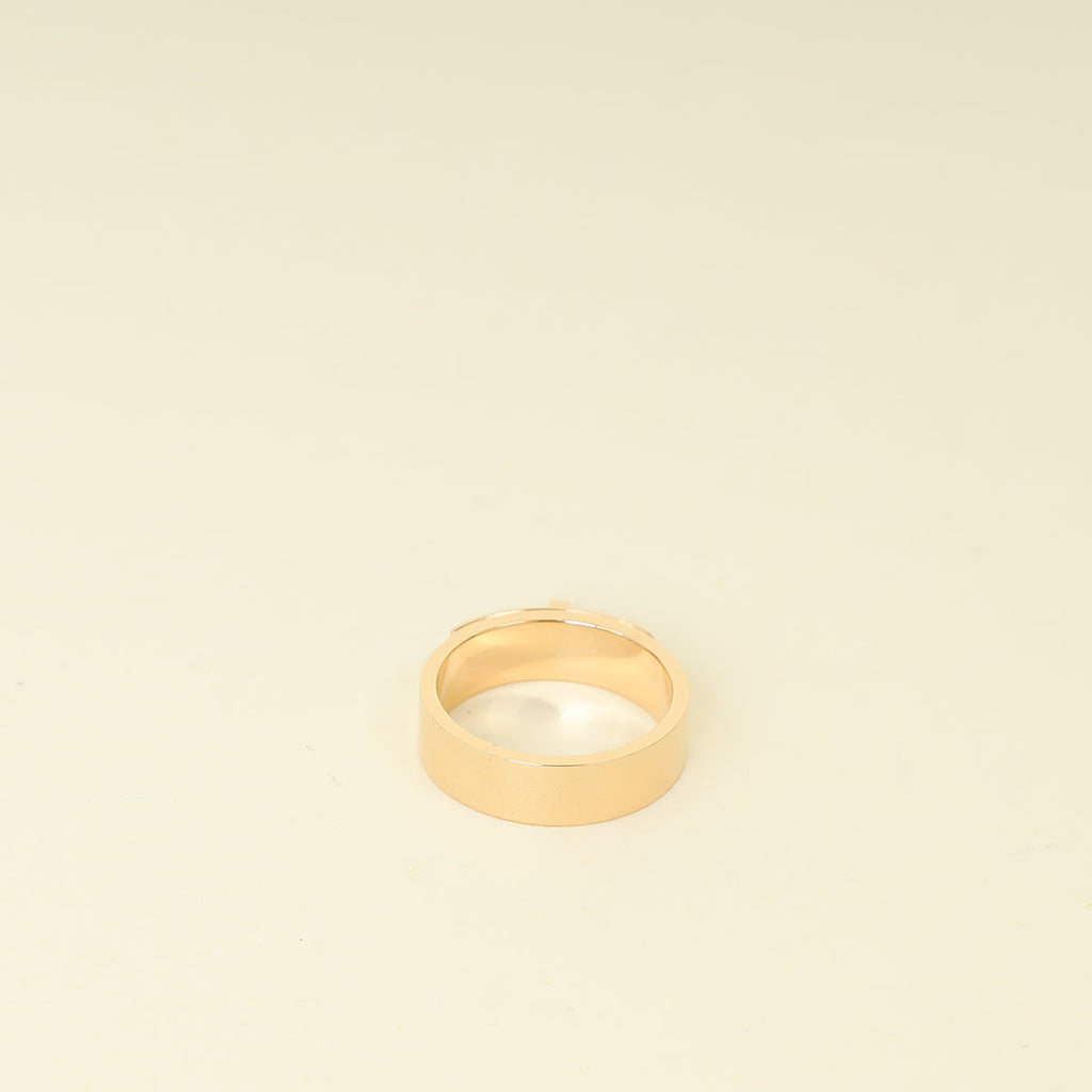 Hermes 18K Rose Gold Diamond Kelly Ring Small Model 49
