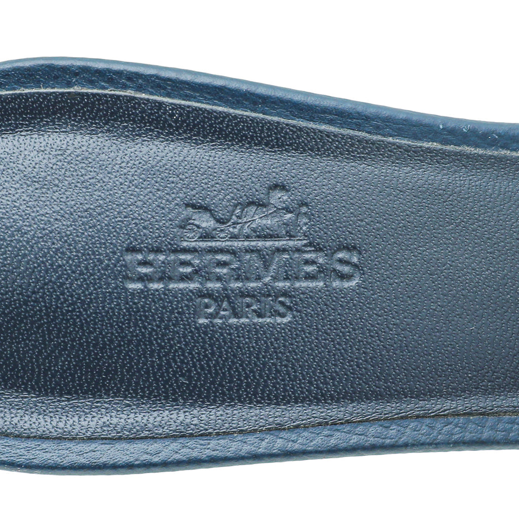 Hermes Navy Blue Epsom Oasis Sandal 36.5