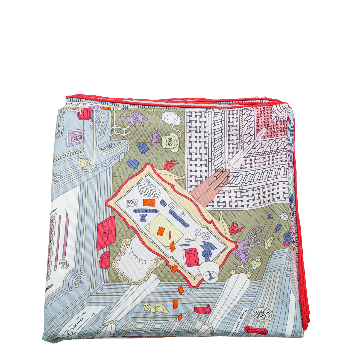 Hermes Multicolor Objets De Curiosite 90 Scarf