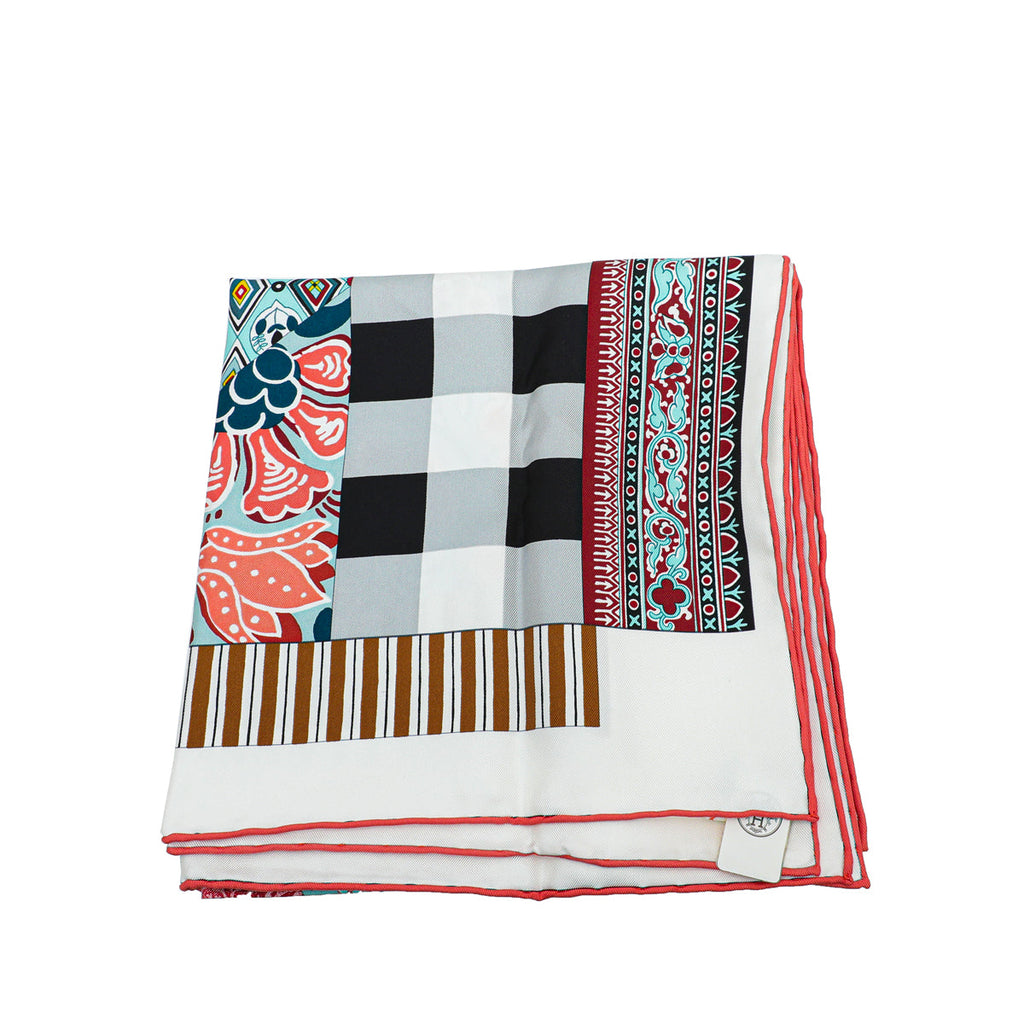 Hermes Tricolor Boucles Et Galons Du Tsar Wash Scarf