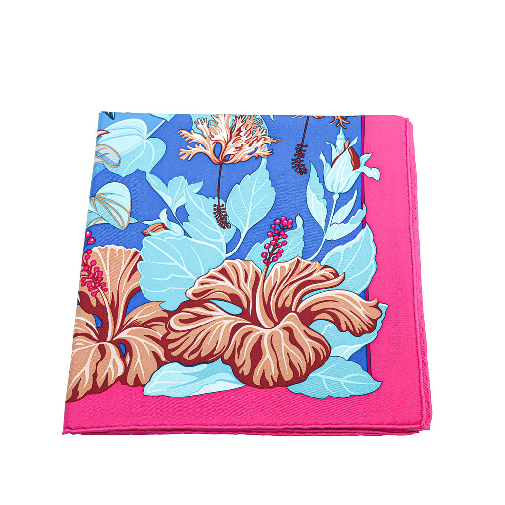 Hermes Multicolor Flamingo Party Silk Scarf