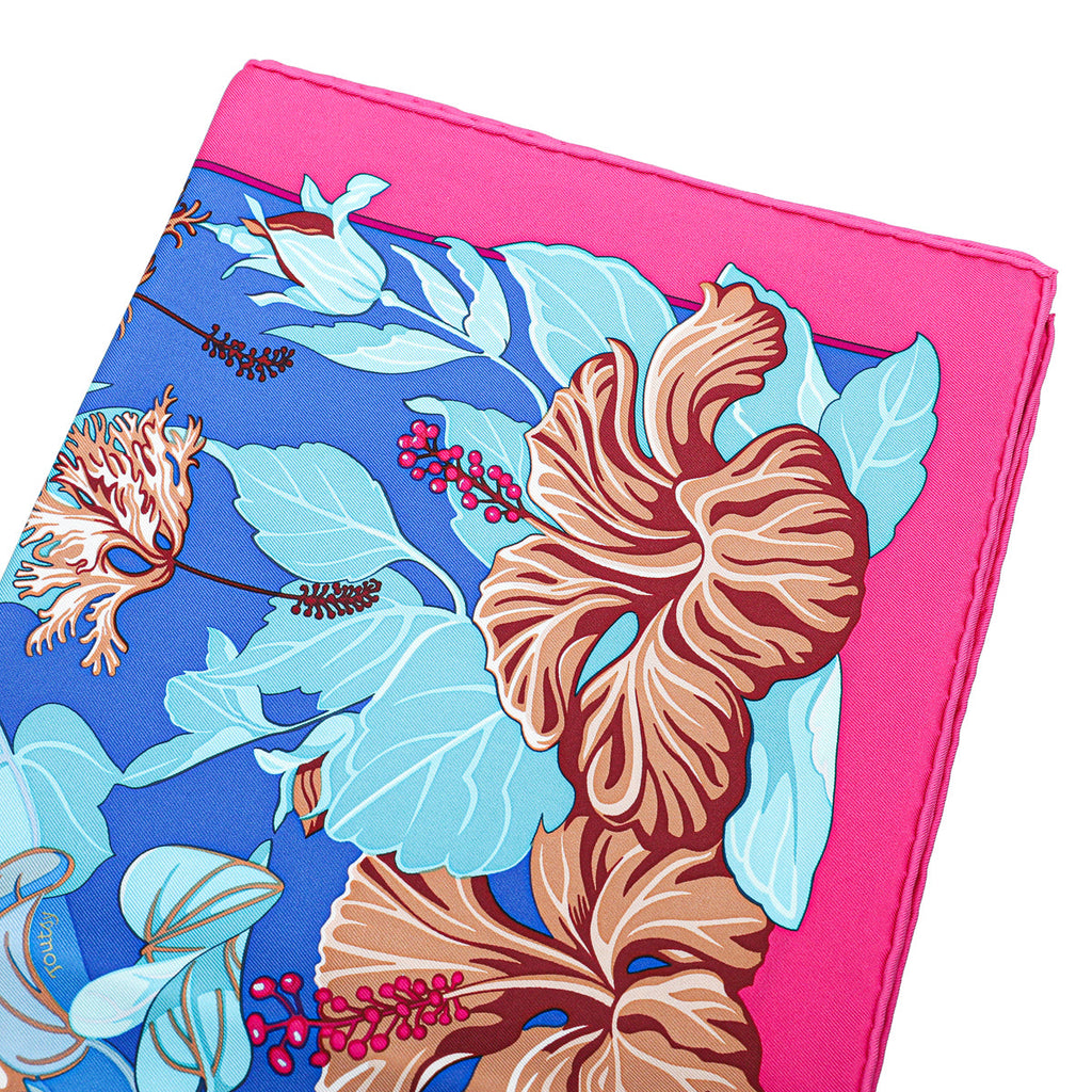 Hermes Multicolor Flamingo Party Silk Scarf
