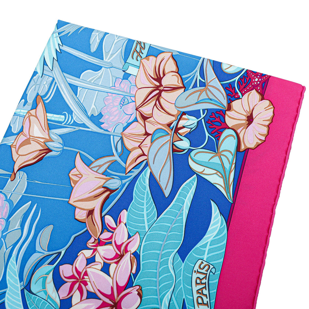 Hermes Multicolor Flamingo Party Silk Scarf