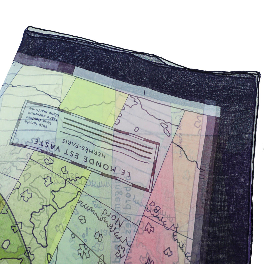 Hermes Multicolor Le Monde Est Vaste Silk Scarf