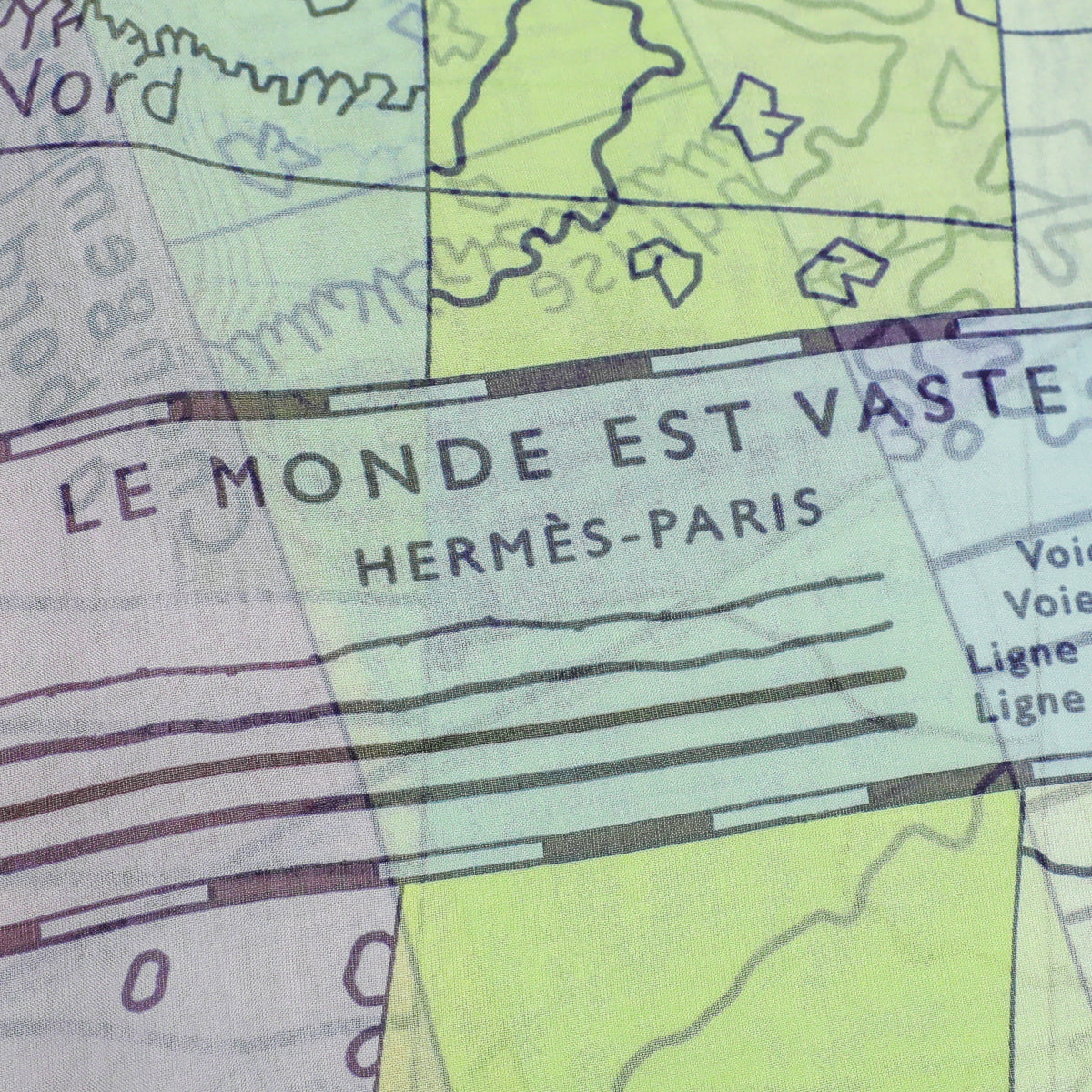 Hermes Multicolor Le Monde Est Vaste Silk Scarf