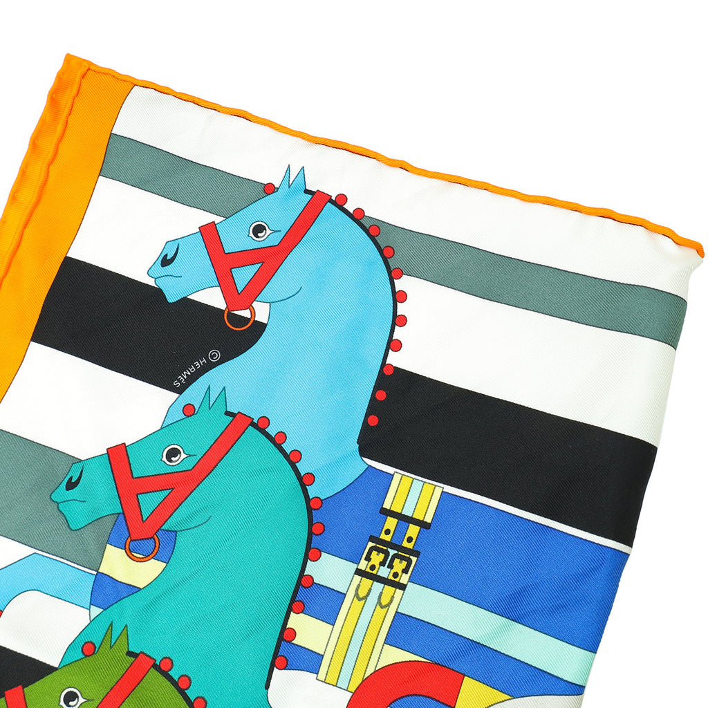 Hermes Multicolor D'Henri D'Origny Rocabar Silk Scarf