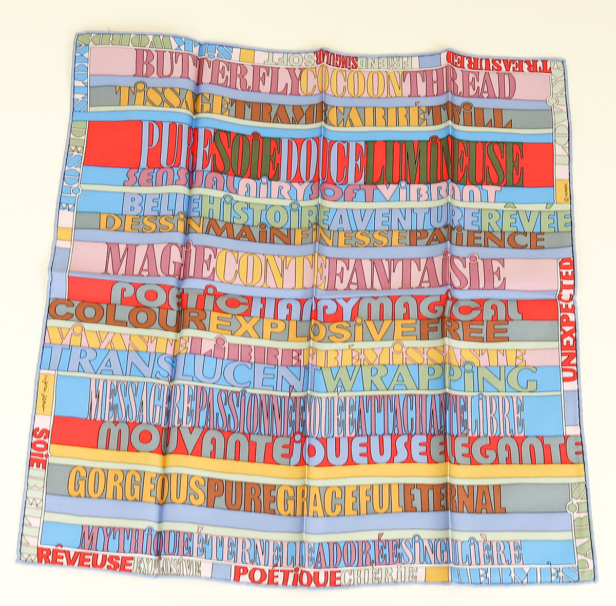 Hermes Mots de Soie Silk Handkerchief