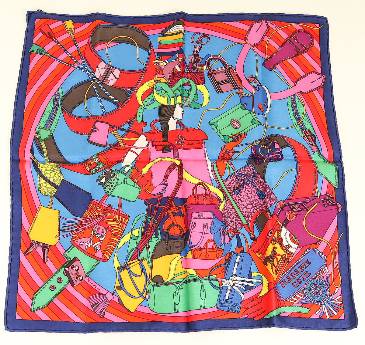 Hermes Multicolor Madam Cuir Handkerchief