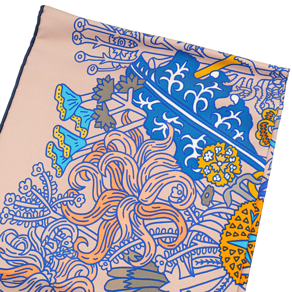 Hermes Muticolor Cache Cache Fleuri Silk Scarf 90