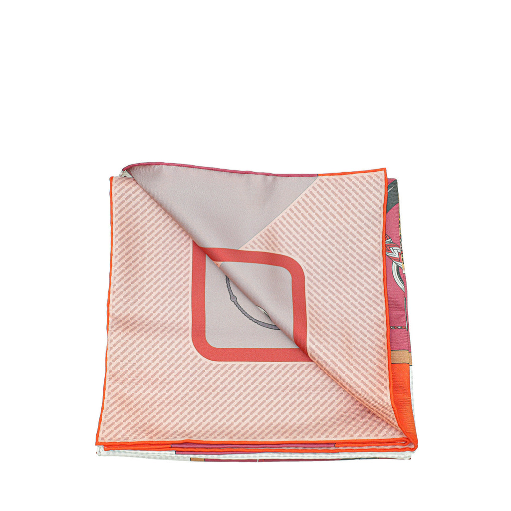 Hermes Multicolor Double Face Clic Clac Silk Scarf