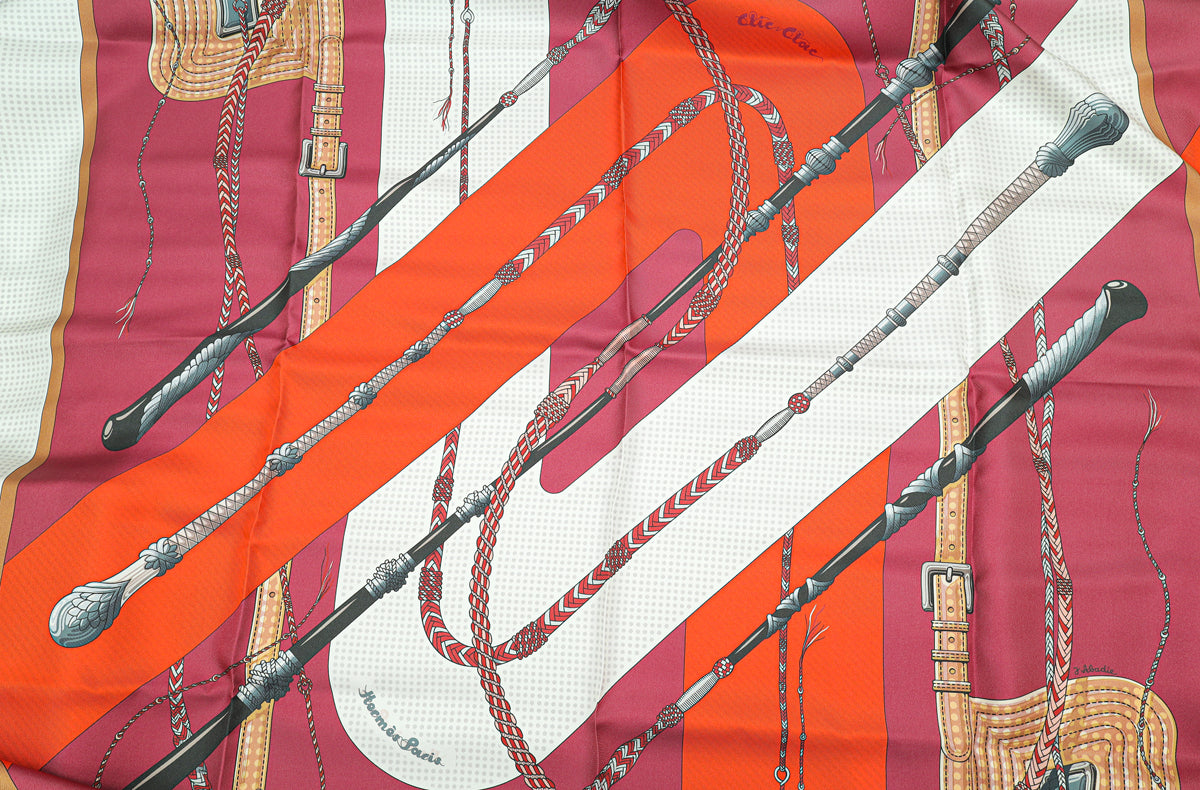 Hermes Multicolor Double Face Clic Clac Silk Scarf
