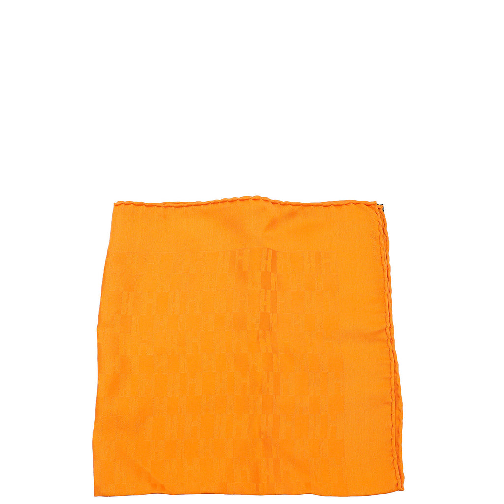 Hermes Orange H Logo Silk Square Scarf