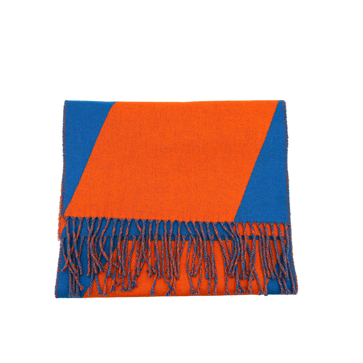 Hermes Bicolor Cashmere Fringe Scarf