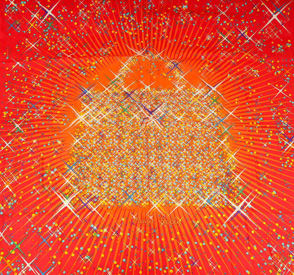 Hermes Multicolor Magic Kelly Scarf 90