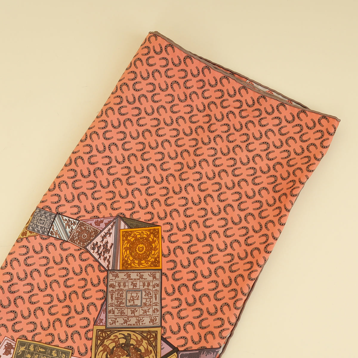 Hermes Rose Multicolor A Cheval Sur Mon Carre Scarf 90