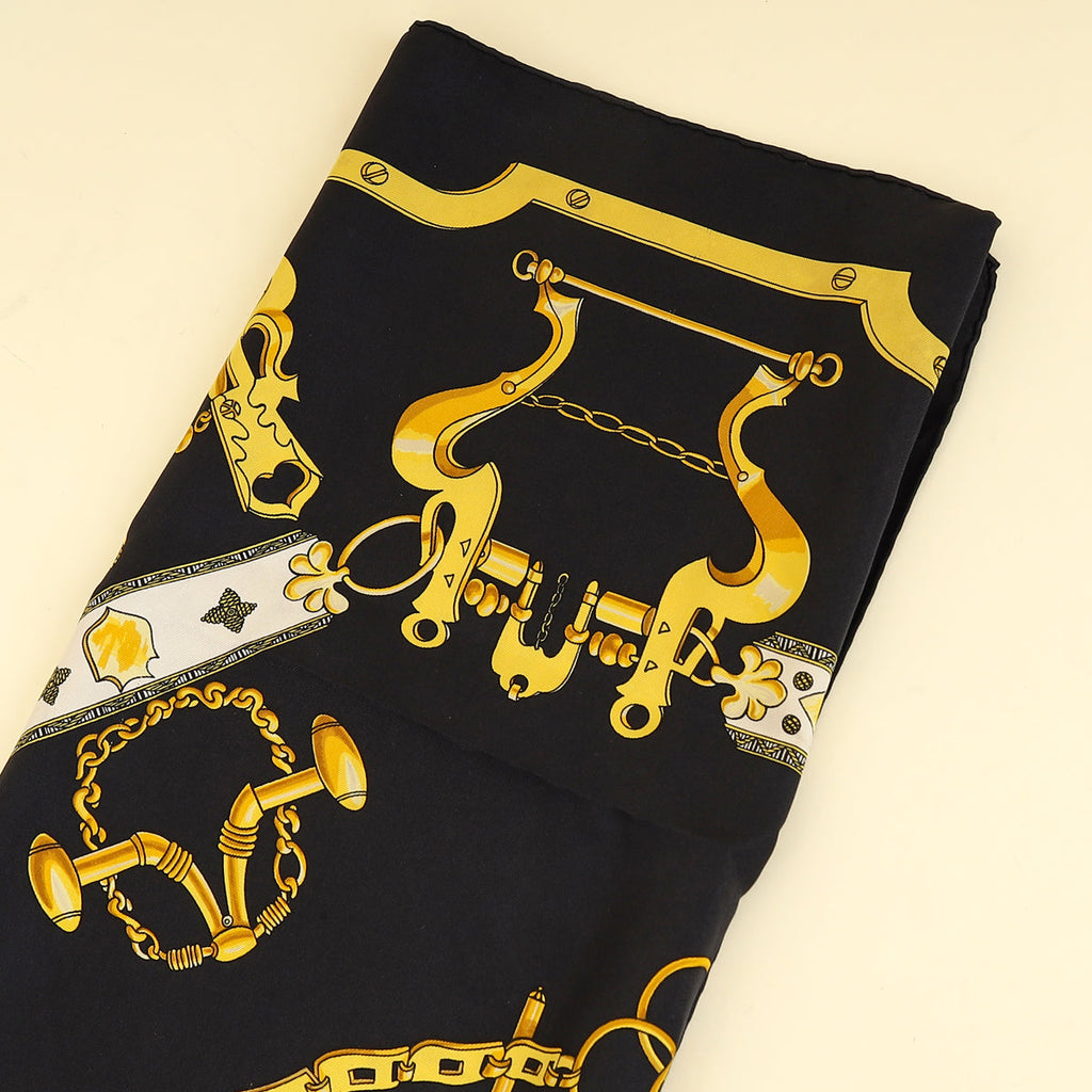 Hermes Bicolor Mors et Gourmettes Scarf 90