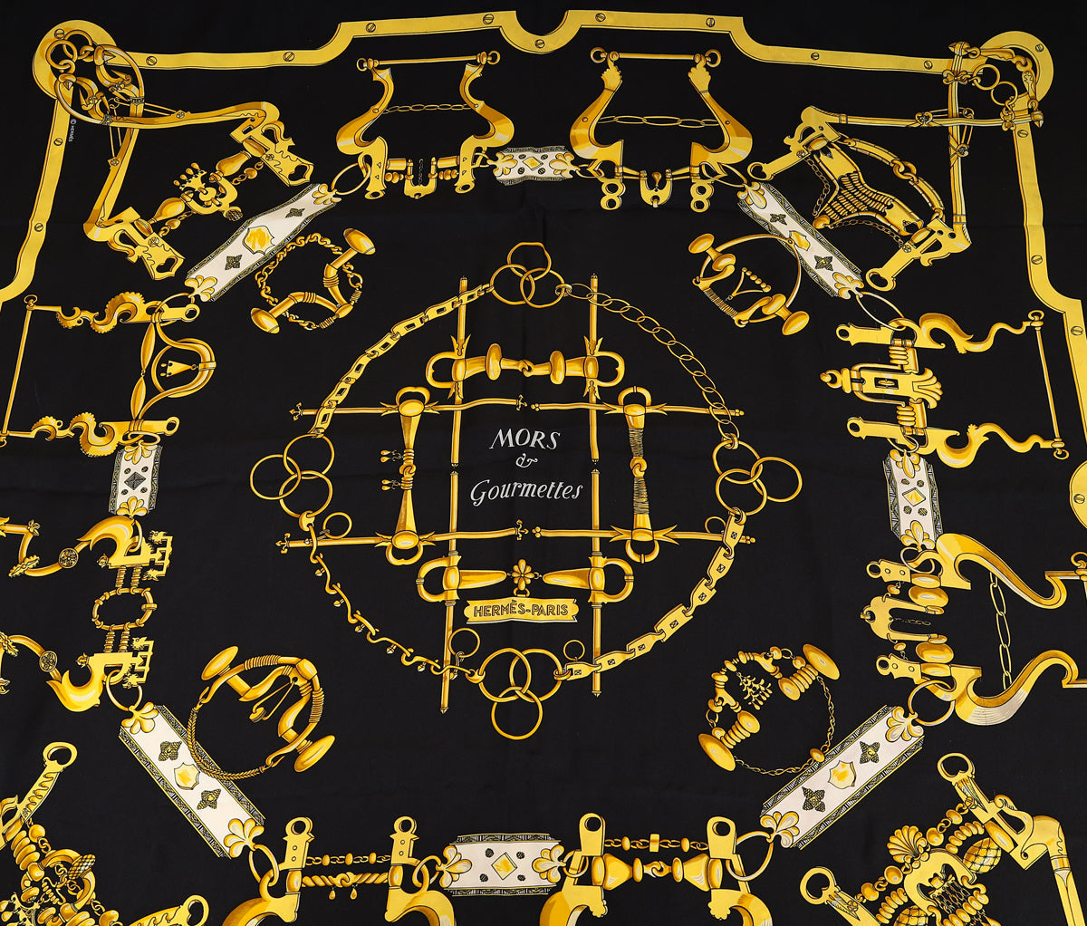 Hermes Bicolor Mors et Gourmettes Scarf 90