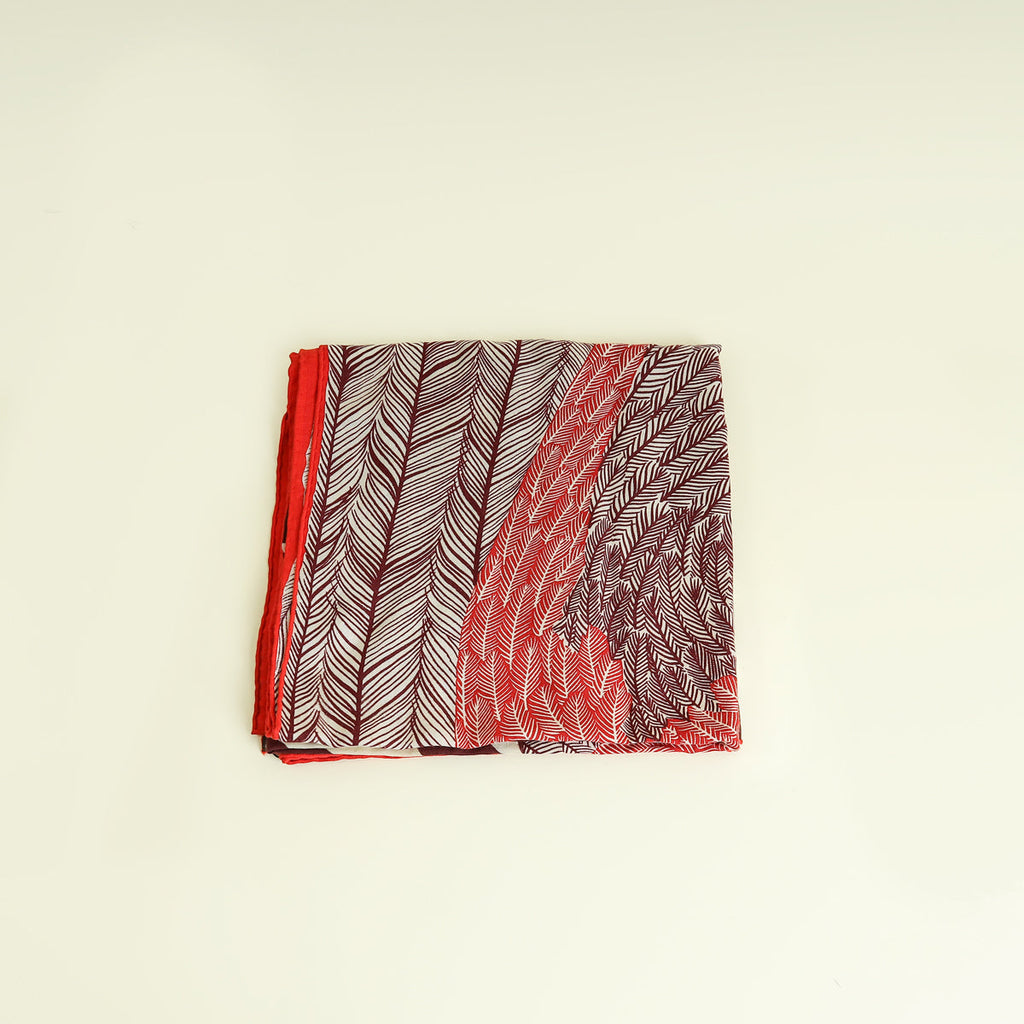 Hermes Red Multicolor "Zebra Pegasus" by Alice Shirly Shawl