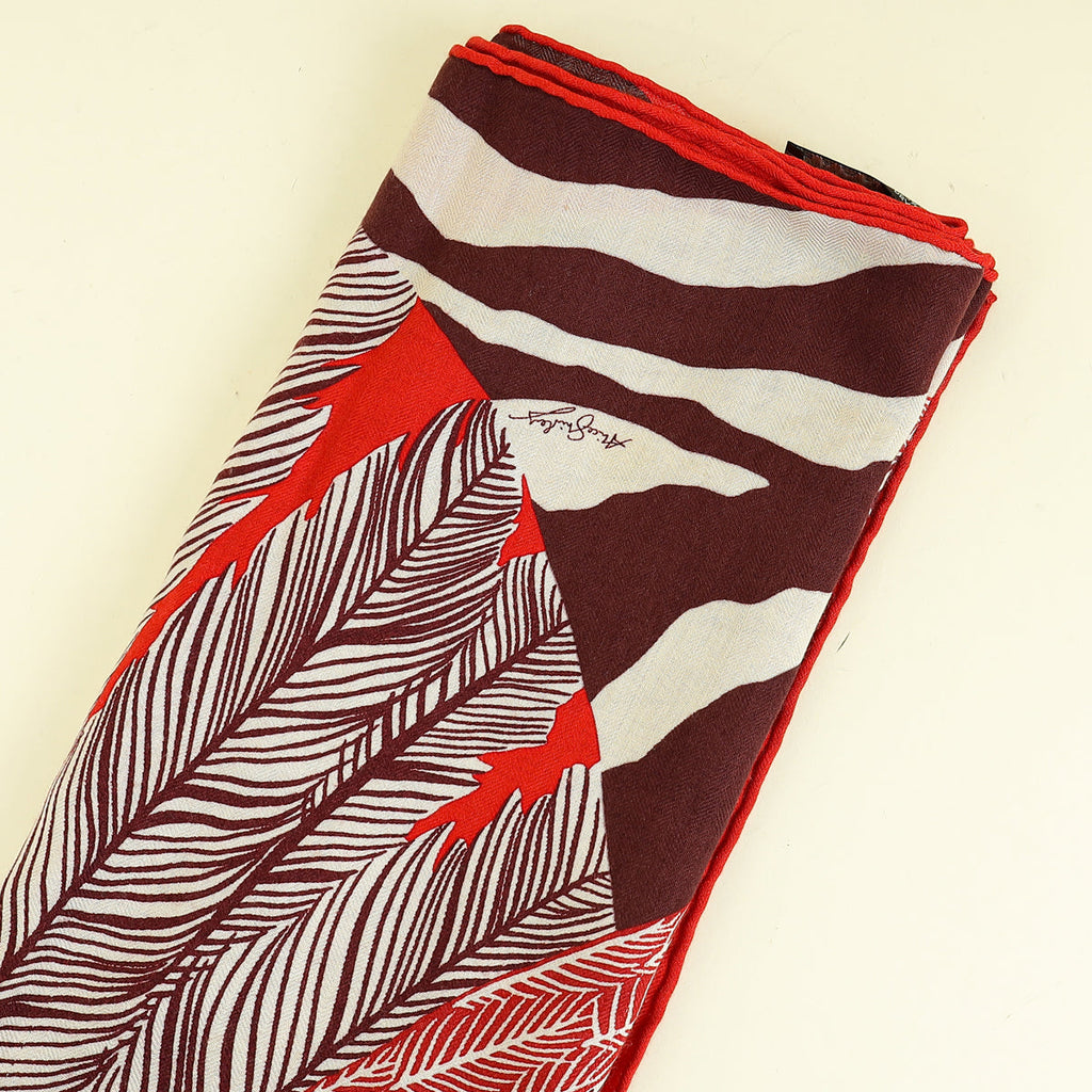 Hermes Red Multicolor "Zebra Pegasus" by Alice Shirly Shawl