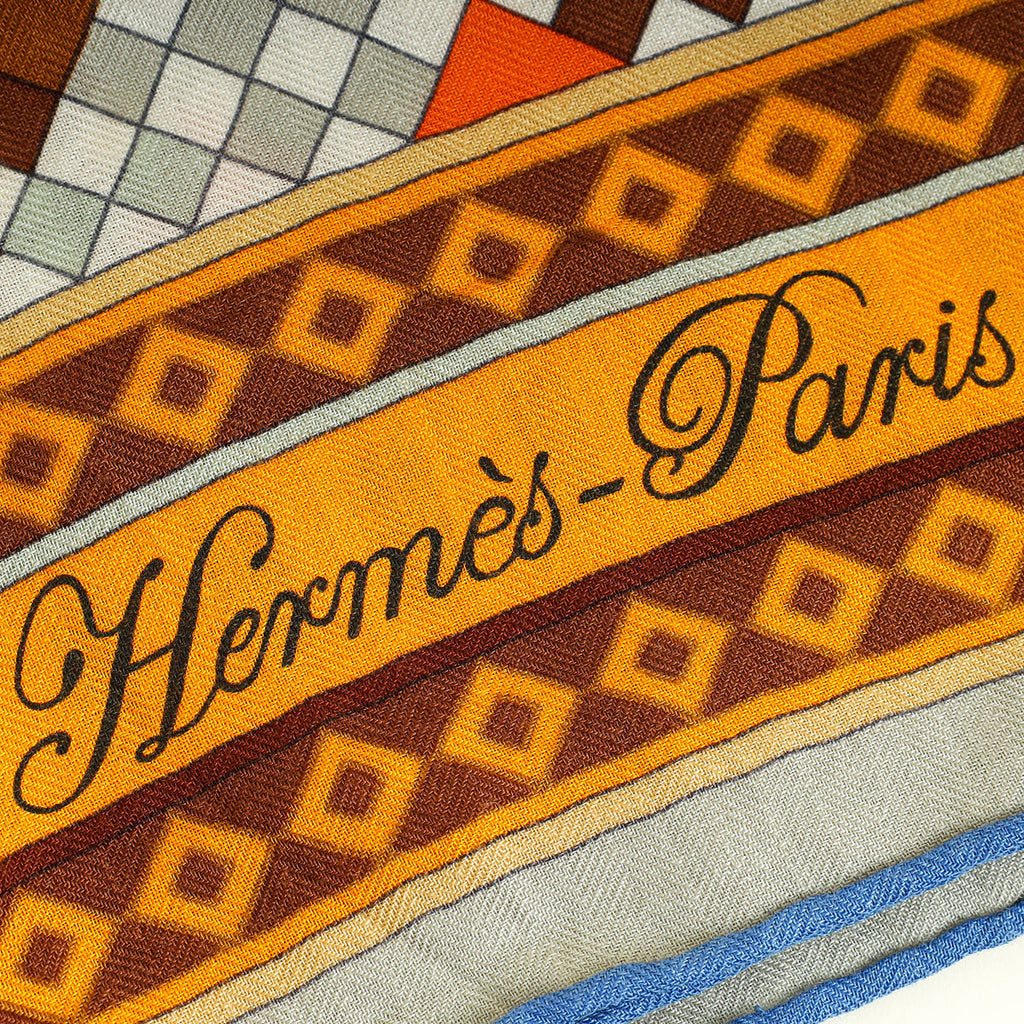 Hermes Multicolor "Colliers de Chiens" Cashmere Silk Shawl