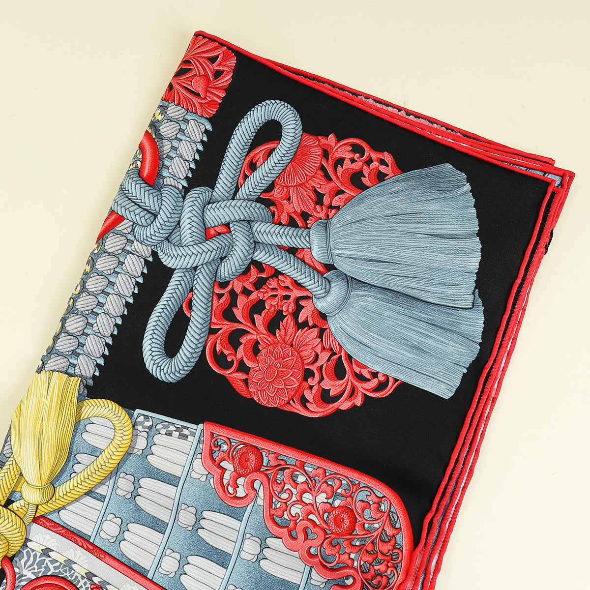 Hermes Multicolor "Parures de Samourais' Silk Scarf