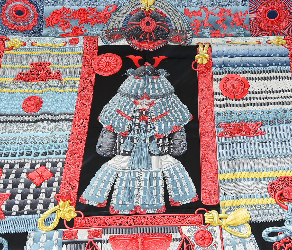 Hermes Multicolor "Parures de Samourais' Silk Scarf