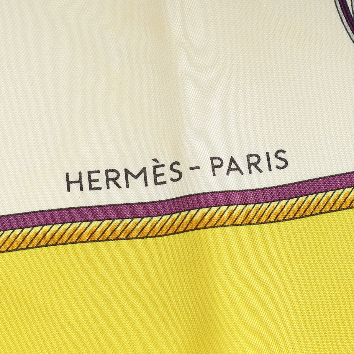 Hermes Multicolor "Les Voitures A Transformation" Silk Scarf