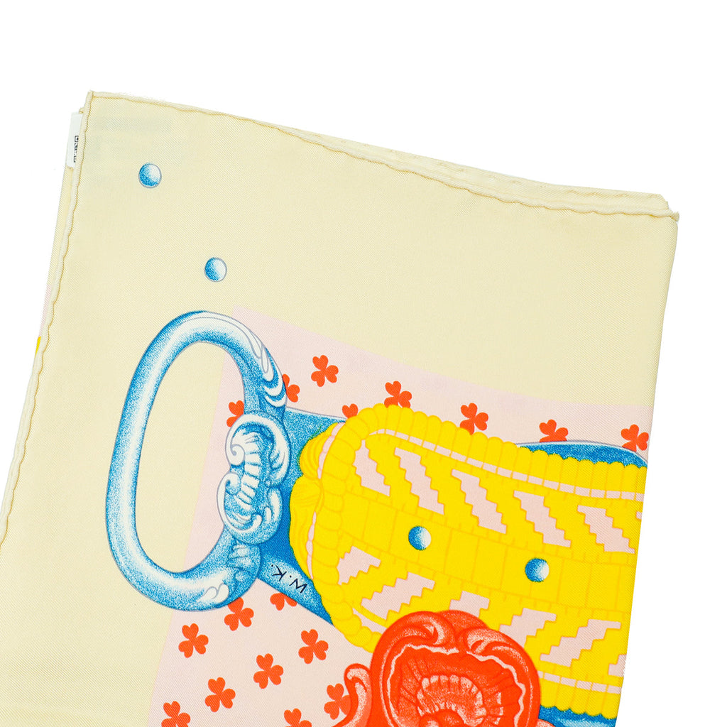 Hermes Tricolor Boucles Et Galons Du Tsar Print Wash Scarf