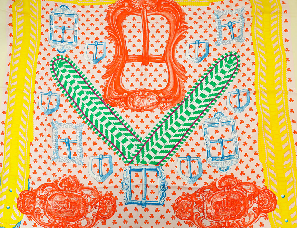 Hermes Tricolor Boucles Et Galons Du Tsar Print Wash Scarf