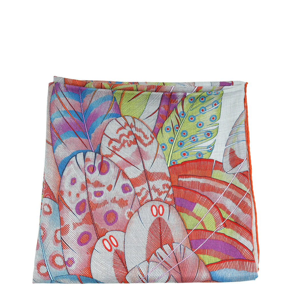 Hermes Mauve Rose Chine Plumes En Fete Cashmere Silk Shawl