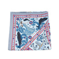 Hermes Bleu Ciel Parme Peuple du Vent Cashmere Silk Shawl