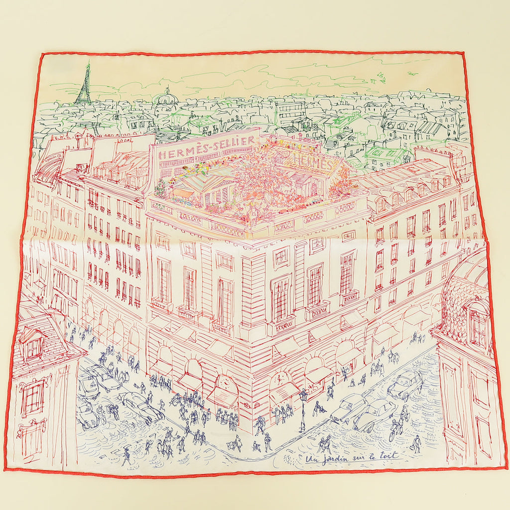 Hermes Multicolor Un Jardin Sur Le Toit Scarf 45