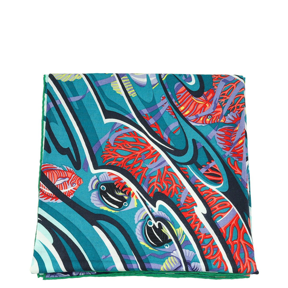 Hermes Multicolor De La Mer Au Ciel" Cashmere 140 Shawl Scarf