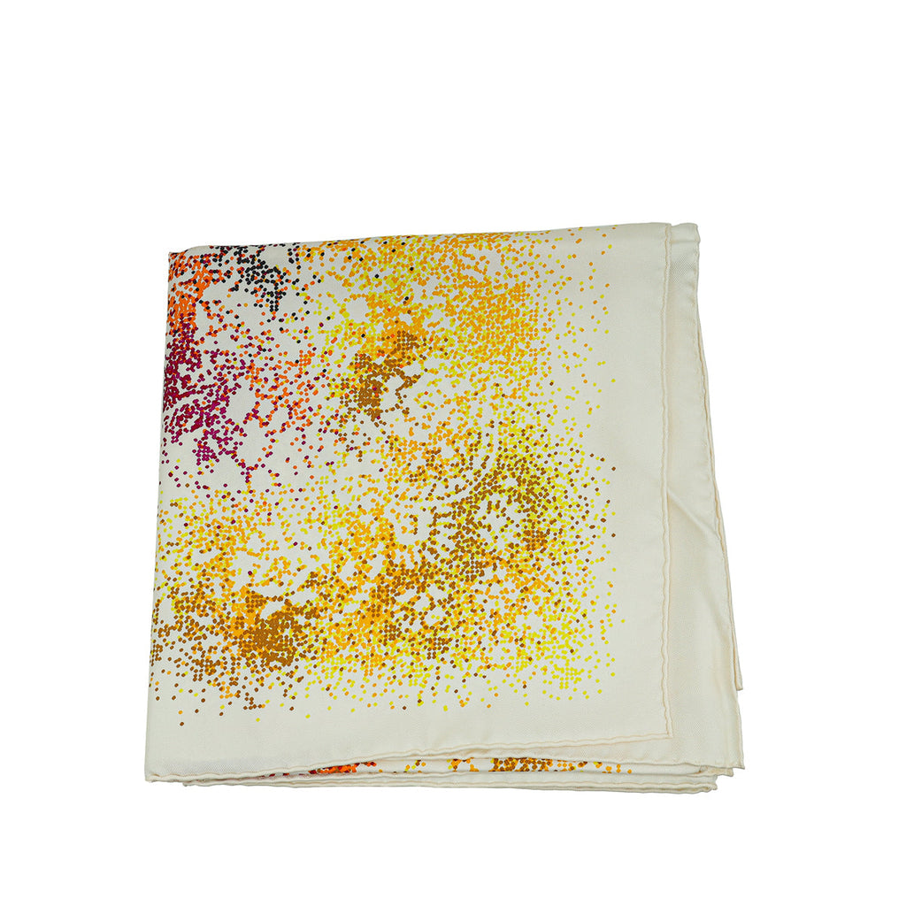 Hermes Cream Multicolor Indian Dust Silk Scarf 90