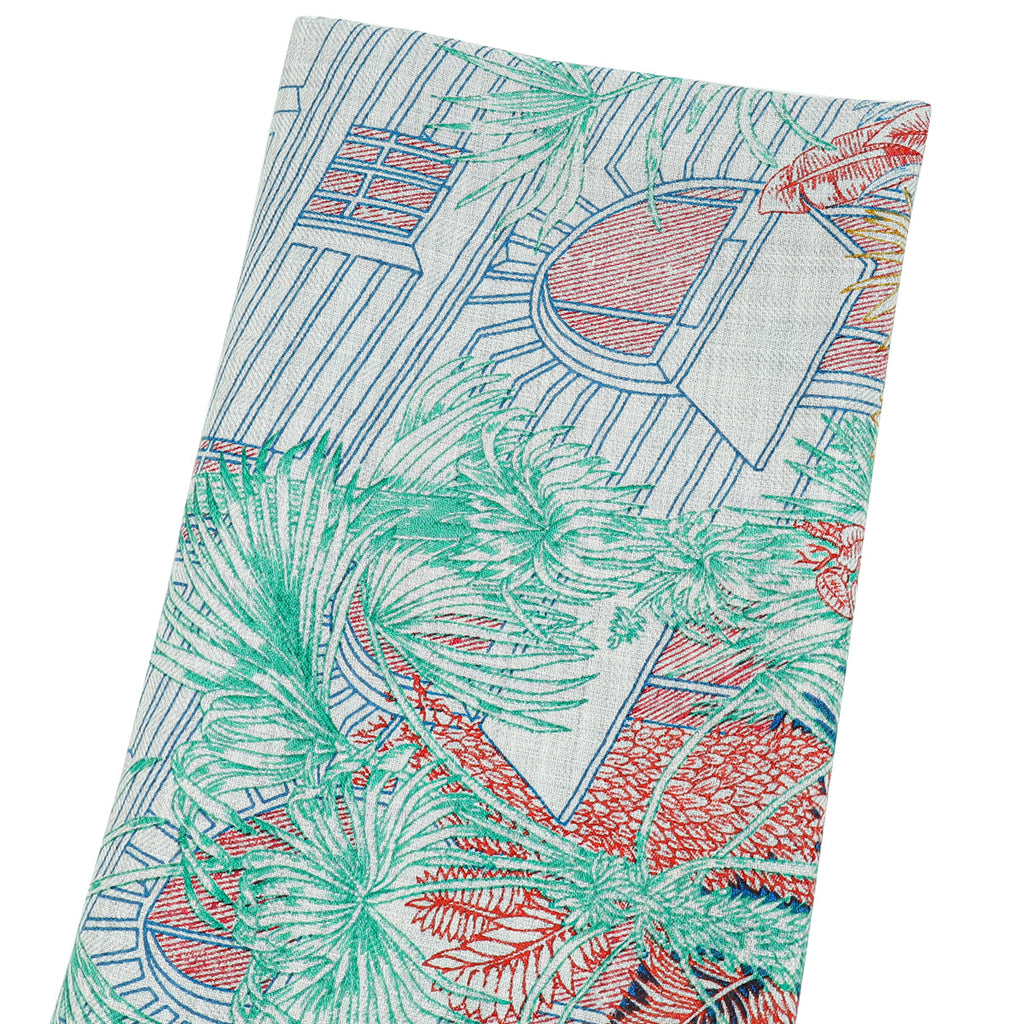 Hermes Gris Chine Rose Faubourg Tropical Cashmere Silk Shawl